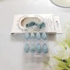 24 Pcs Press on Nails Short Almond - YEFIUO Blue