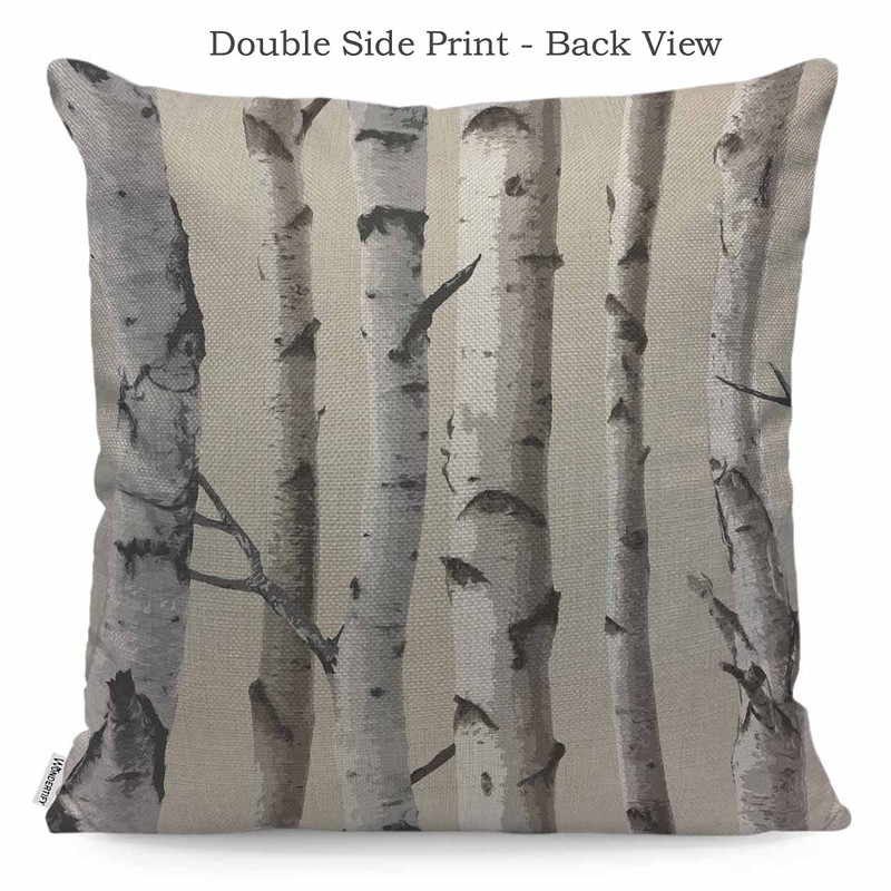 WONDERTIFY Birch Cushion Cover Tree Trunk Nature Decorative Throw Pillow