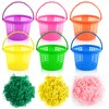 Henjunu 6 x Colourful Easter Baskets, Easter Baskets with Handle,