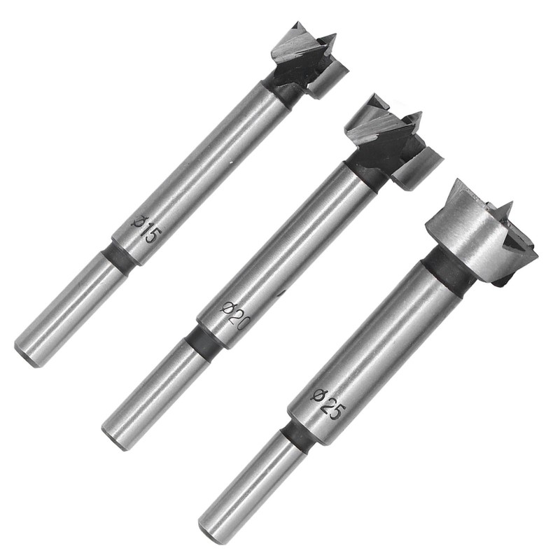 5Pcs Forstner Drill Bit Round Shank 15mm 20mm 25mm 30mm