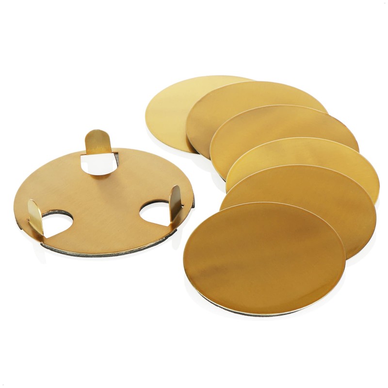 com-four® 7 Piece Coasters Set with Holder - Stainless Steel