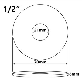 21mm 1/2" BSP Steel Black Valve Cover Hose Tap 8mm Tall
