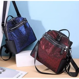 Vixelle – Girl’s/Women’s Sequin Backpack/Rucksack – Versatile Polyester Ladies Handbag – Adjustable Shoulder Straps –Stylish bag for Women & Teenagers – (Blue)