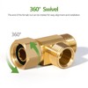 Litorange Lead-Free 1 PCS Brass Angle Stop Add-A-Tee Valve 3/8"