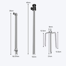 Folgtek Game & Trail Camera Mounting Stand Holder, Night Fishing Mount Stand Thick Foldable Stainless Steel Bracket 360° Adjustable Universal Thread Connection 1/4''-20 (6 mm) for Action Camera