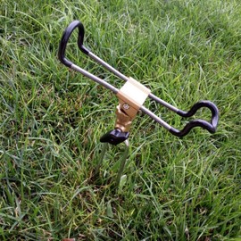 (lunar.maria) Dual Rod Holder, Stainless Steel Piton, Rod Rest, Fishing Rod, 2 Legs Firm, Stable, Rotation, Prevention, Suction, Rock Fishing, Carp Fishing, Casting Fishing Skewers, Small Holder, For