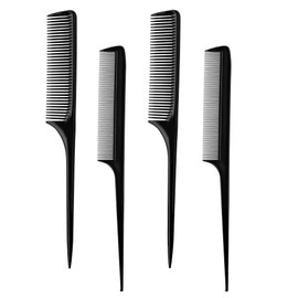 Mars Wellness 8.5” Rattail Comb Set (Pack Of 4) – Pack of Combs w/ 2 Wide & 2 Fine Tooth Combs for Women & Men – Detangling, Styling & Parting Comb Set - Hair Comb for Salon, Barbershops, Home- USA Made