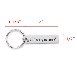 LParkin I'll See You Soon keychain Valentine's Gift Boyfriend Girlfriend Gift Long Distance Relationship Friends Bff Key Chain (Keychain)