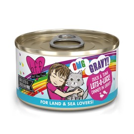 B.F.F. OMG - Best Feline Friend Oh My Gravy!, Lots-O-Luck! with Duck & Tuna in Gravy Cat Food by Weruva, 2.8oz Can (Pack of 12)