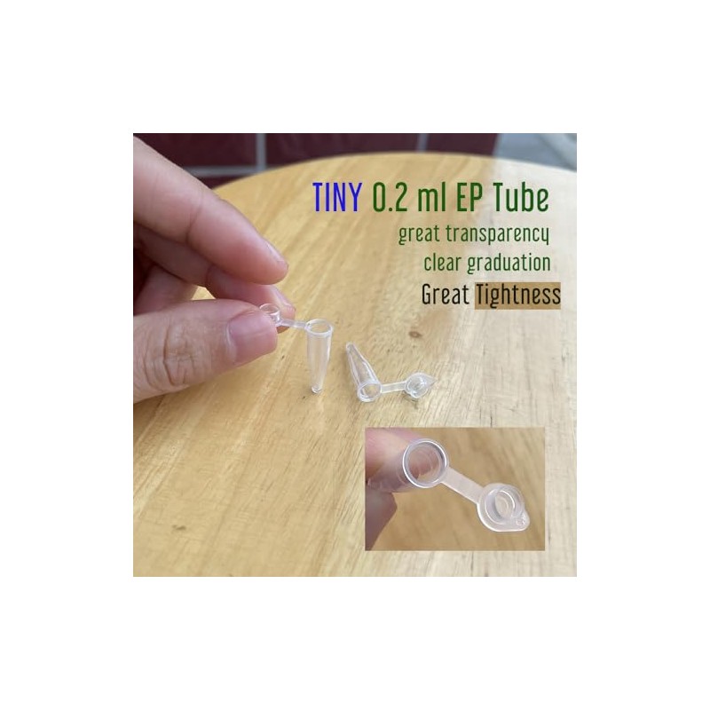 LAMPPE 100 Piece Tiny 0.2ml Microcentrifuge Tube Graduated Holder Vial