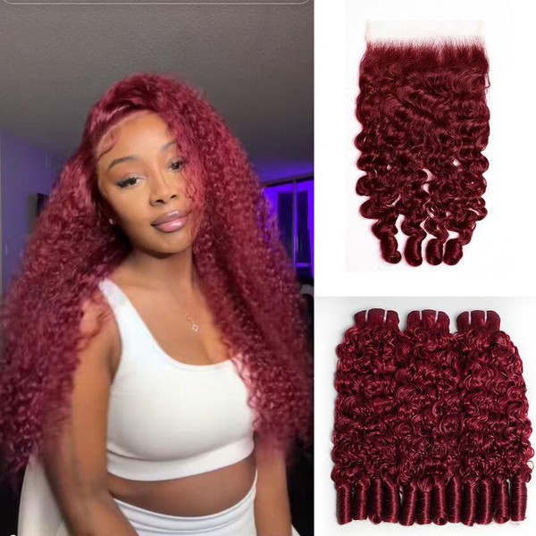 Lemoda Hair Burmese Curly Bundles Human Hair Water Wave with