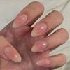 SXVME Uñas postizas ombré almendra cortas, uñas cortas de aguja
