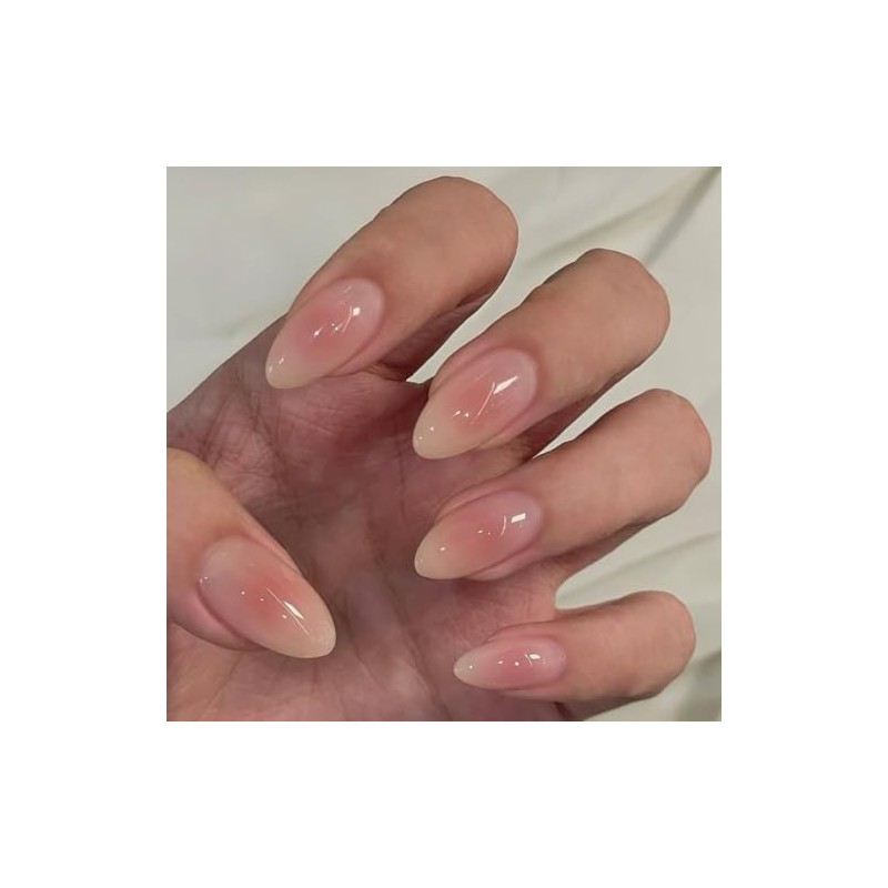 SXVME Uñas postizas ombré almendra cortas, uñas cortas de aguja