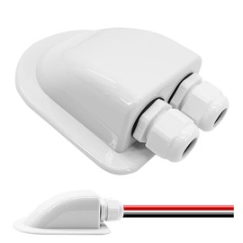 1Pcs Waterproof Solar Cable Entry Gland by, Weather Resistant Dual Cable Entry Housing for Solar Panels of RV Caravan and Marine, White
