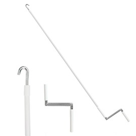 HUAALIUCHE Heavy Duty RV Awning Crank Handle - 56 Inch Extended Reach Foldable Metal Wand with Iron Core, Beveled Hook & Comfort Grip ABS Handle for Manual Retractable Awning, Roller Shade -1Pack