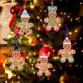 DKINY 24 Pieces Gingerbread Man Craft Set for Children Gingerbread Man Mix & Match Winter Craft Pendant Crafts for Crafts and Decorating Creative Sets Craft in Winter