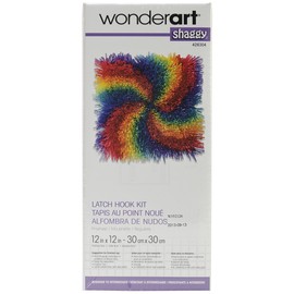 Wonderart Shaggy Pinwheel Latch Hook Kit, 12" X 12"