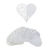 Seat Cards Wedding, White Heart Glass Place Cards, 50 x