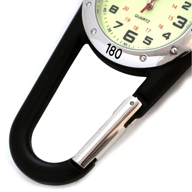 WONOLO Clip on Carabiner Luminous Face FOB Watch Digital for