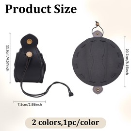 ANATTASOUL 2 styles, each 1pc Dice Bag Vintage Medieval Lea-ther Drawstring Pouch Portable Coin Purse Rivets Belt Pouch Chess Card Jewelry Dice Storage Bag