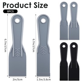 8 Stück Kunststoffspachtel Zubehör Set Kunststoff Spachtel Spachtelmesser Farbschaber Kittmesser Werkzeug Luftblasenentferner Tapetenschaber für Drucker Harzentfernung Patchen Harz Entfernung