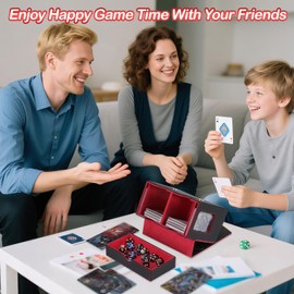 Doyosh Card Deck Box for MTG with Commander Display, 2 in 1 Card Storage Box with Dice Tray Holds 200+ Double-Sleeved Cards, Magnet Trading Card Storage Box with Handle Fits for MTG/TCG/Magic Cards