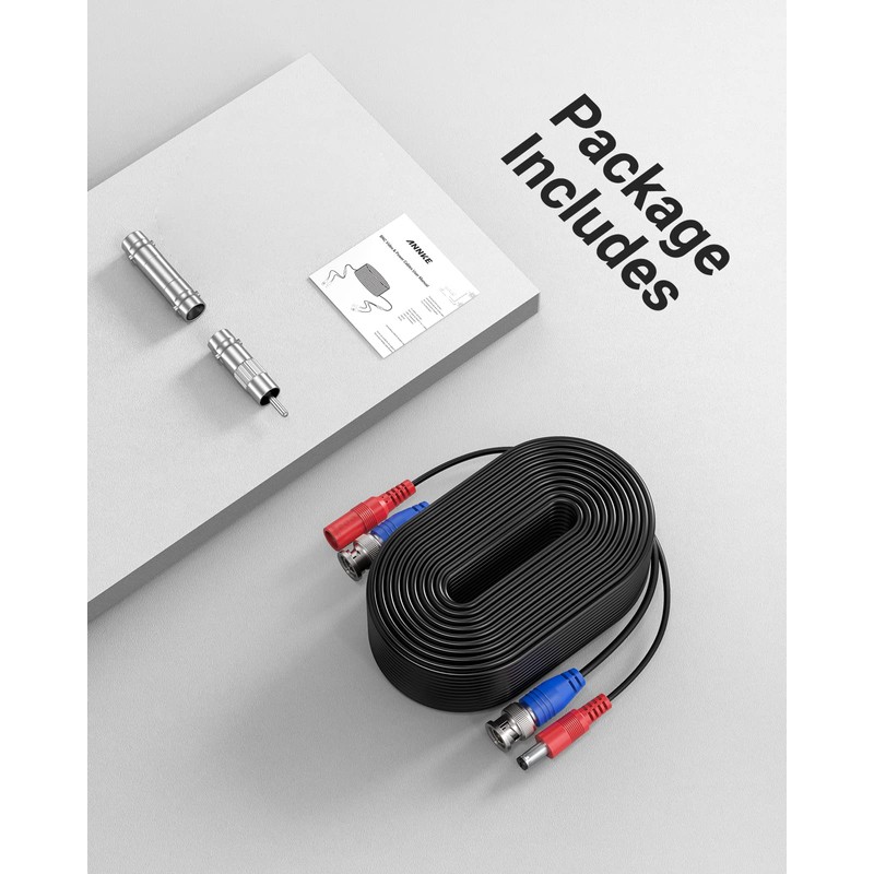 ANNKE 100 Feet (30m) UL Certified Surveillance Camera Cable, Fire-Rated