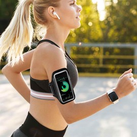 ONEFLOW Workout Case für Honor 200 Lite Sportarmband zum Joggen mit Touch Fenster, Handy Armband für Sport und Outdoor, Handyhalterung für den Arm, Lauftasche Jogging, Schwarz