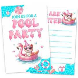 Pool Party Birthday Invitations for Girl