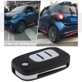 The Lord of the Tools 3 Button Car Folding Key Replacement Compatible with Smart Forfour Fortwo 453 3 Button Car Folding Key Car Accessories Black