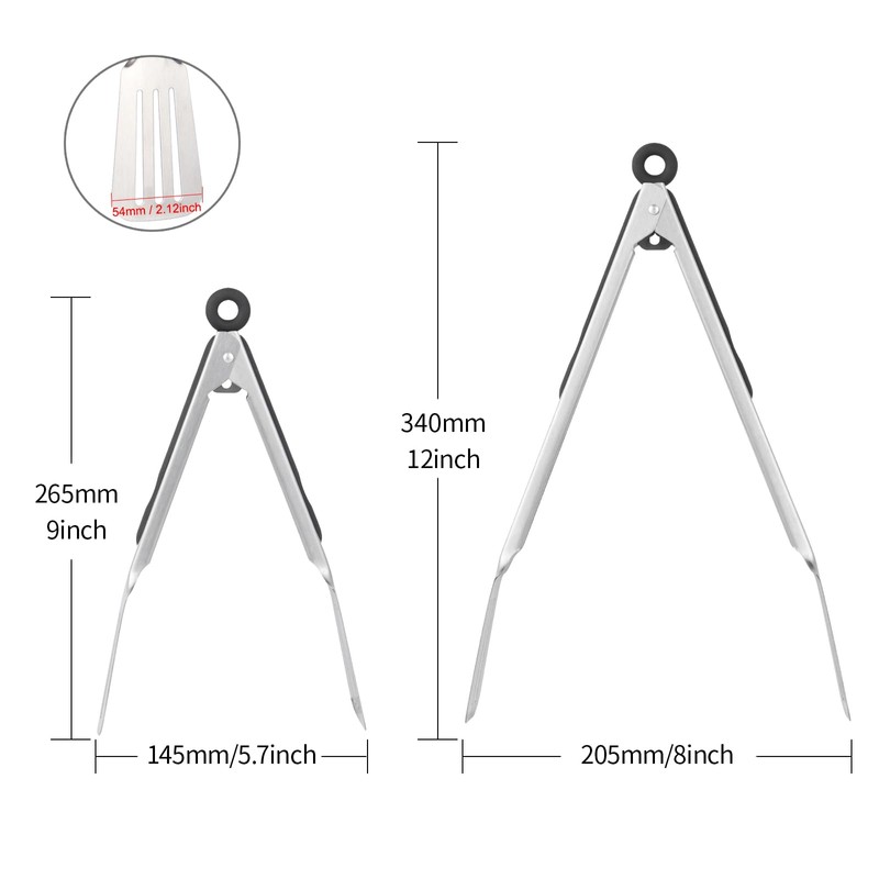 Lebabo Metal Tongs for Cooking, Set of 2 Stainless Steel