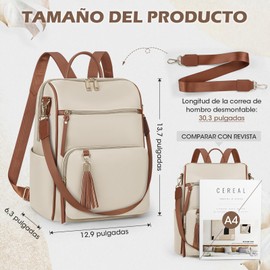 Mochila Monedero para Mujer, Mochila De Viaje Antirrobo De Diseñador De Cuero Mochila Informal De Moda Mochila Bolsos De Hombro Grandes de Mujer