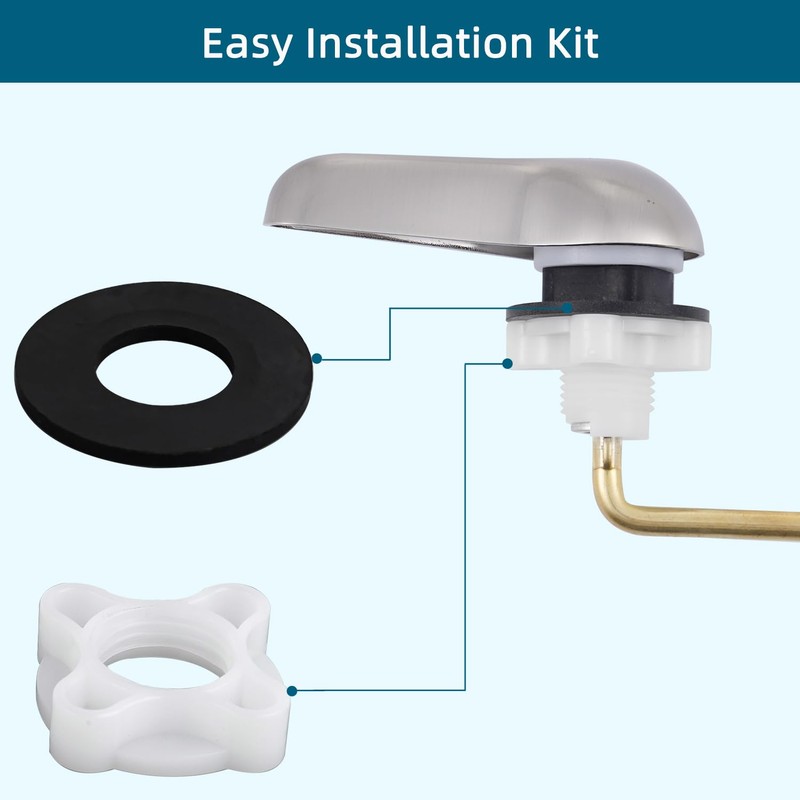 Hygie Rinse 2PCS Universal Metal Toilet Handle Replacement Kit Side
