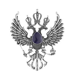 Crystal Double Headed Eagle Brooch Rhinestone Crown Wings Lapel Pin Vintage Collar Chest Pin Badge Coat Suit Skirt Rivets Accessories for Men Women, Rhinestone Alloy Steel