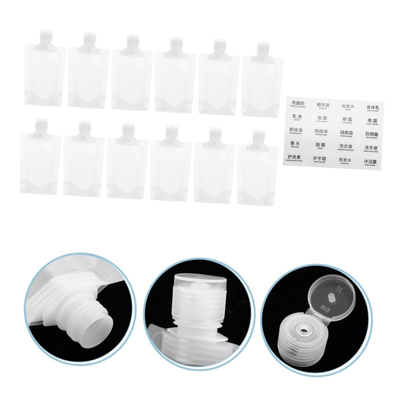 Healvian Refillable Squeeze Pouches Travel Lotion Bags Portable Essential Oil