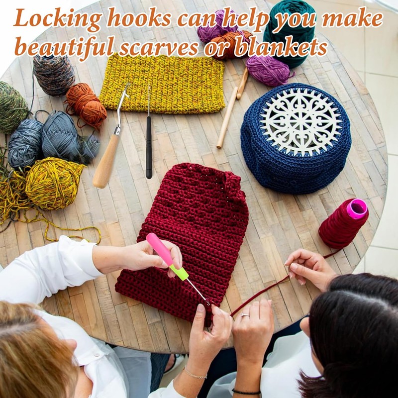 5-Piece Latch Hook Crochet Set - Small Bent Crochet Needles