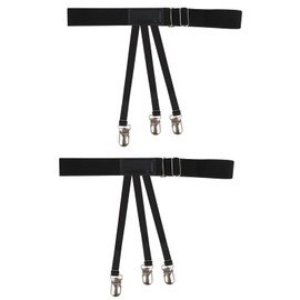 kwinfei 2PCS Men’s Shirt Stays Adjustable Elastic Shirt Garters with Non-Slip Locking Clips for Keeping Shirt Tucked In,Comfortable Shirt Holders for Men, Professional Uniform & Business Wear