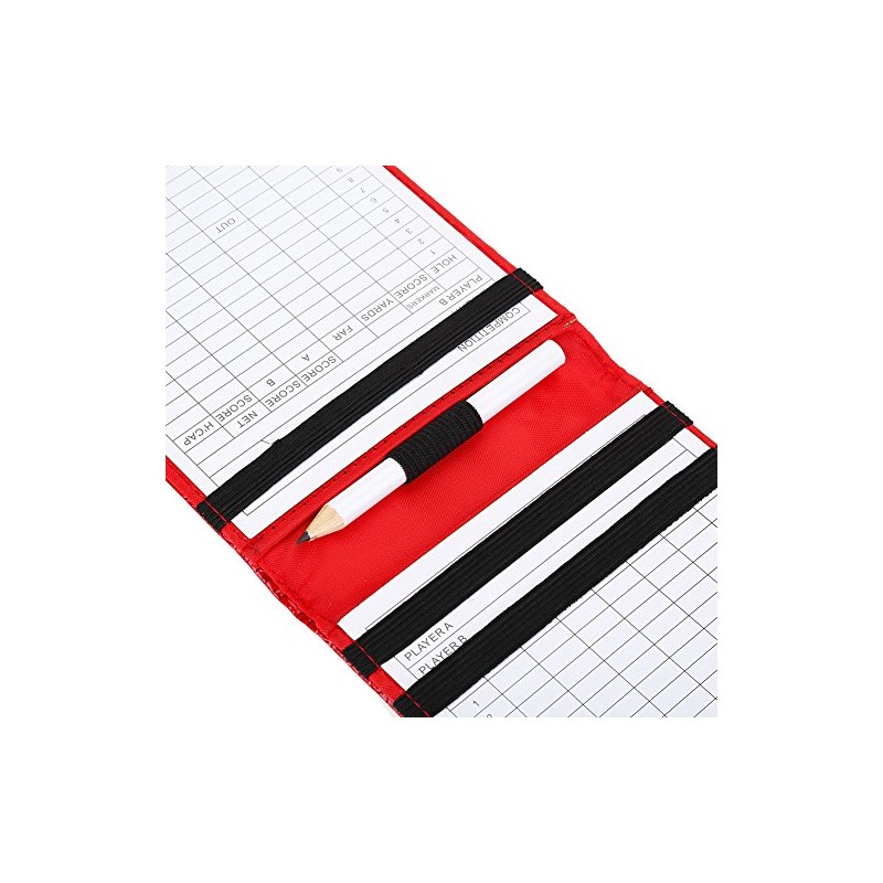 Leather Scorecard Holder, Score Counter Keeper Card Holder (Red)