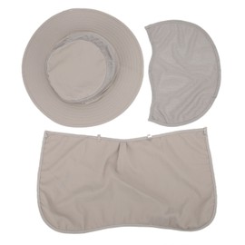 Fishing Hat Nylon Breathable Sun Protection Caps with Neck Flap for Man and WomenLight Grey