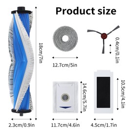 19 Piece Accessory Set for Ecovacs Deebot T30 Omni/T30 Pro Omni, 1 Rubber Main Brush, 4 Filters, 4 Side Brushes, 4 Wipes, 6 Dust Bag Elecovacs Deebot T30 Pro OMNI, Replacement Parts Robot Vacuum