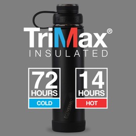 EcoVessel Boulder Triple Insulated Water Bottle for Hot and Cold Drinks, Stainless Steel Thermos w/Wide Mouth Vacuum Strainer