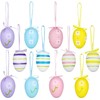  Yunfan 12Pcs Colorful Easter Egg Hanging Ornaments: Perfect for Easter Tree, Basket Decor, Party Favors, and Home Decorations