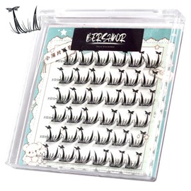 BERSHNOR Self Adhesive Lash Clusters with Butterfly Glueless Eyelash Clusters Stick on Lashes No Glue Needed