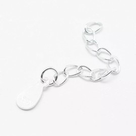 Unbranded 925 Sterling Silver Extender Chains, with Drop Charms, Silver 2 pieces
