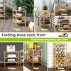 BMOSU 3-Tier Bamboo Small Shoe Rack Premium Stackable Shoe Shelf