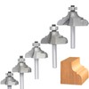 Akylin 5Pcs Classical Ogee Bit,1/4" Shank,Cove&Bead Router Bits Cutting Depth