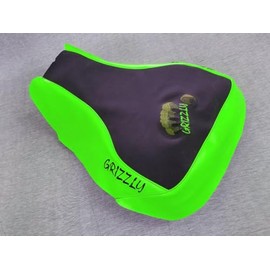 Hidden Comfort Camo HCC Racing ATV seat Cover Compatible with Yamaha Grizzly 350 Griz Logo Black/Lime Green