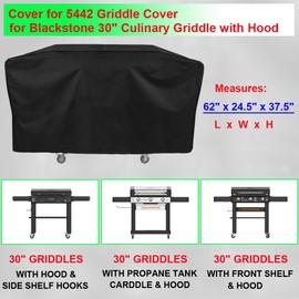 DONSIQIZZ Griddle Cover for Blackstone 30" Culinary Griddle with Hood, 600D Heavy Duty Waterproof Flat Grill Cover for Blackstone 30 Griddle Cover