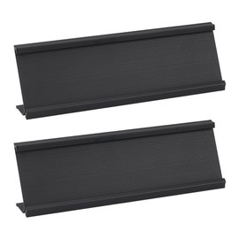 DELORIGIN Pack of 2 Desk Name Plates Made of Aluminium Alloy 180 x 30 x 53 mm Table Name Badges Black L Shaped Brand Name Holder Sign Holder Label Holder for Desks Offices Room