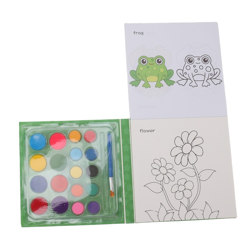 2 In 1 Watercolor Paint Coloring Book DIY Watercolor Drawing